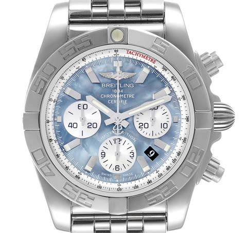 breitling blue mother of pearl|breitling chronomat 32 watch.